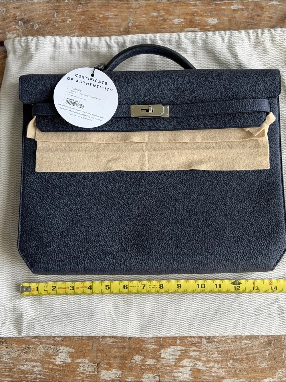 Hermes Togo Kelly Depeches 36 Bleu Nuit